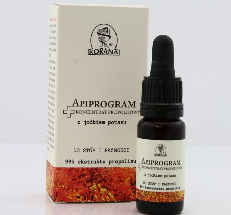 Apiprogram koncentrat propolisowy z jodkiem potasu do stóp i paznokci 10ml