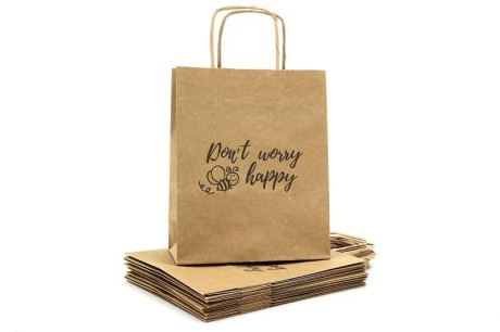 Torba papierowa mała Don't Worry pakiet 10szt