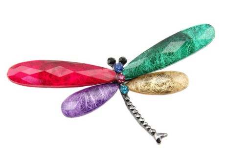 Broszka ozdobna Ważka kolorowe skrzydełka 