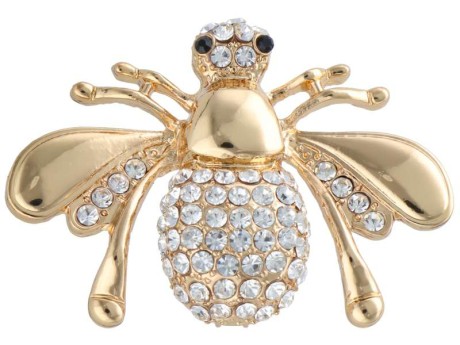 Broszka z cyrkoniami pszczoła w kolorze złota