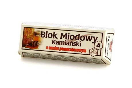 Blok Miodowy Kamiański o smaku pomarańczy 50g