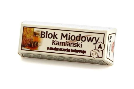 Blok Miodowy Kamiański o smaku orzecha laskowego 50g
