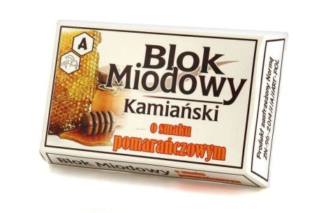 Blok Miodowy Kamiański o smaku pomarańczy 100g