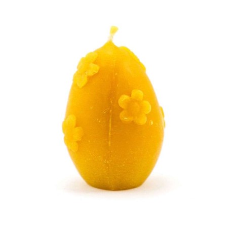 Świeca woskowa jajko z kwiatami