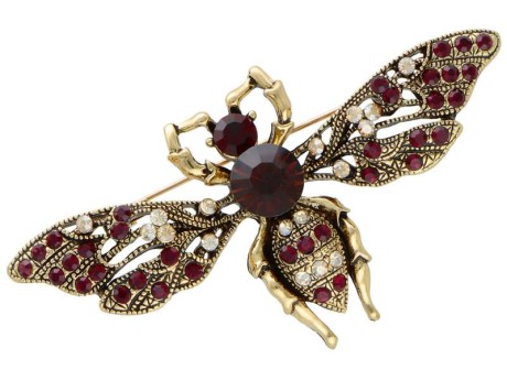 Broszka w kolorze złota pszczoła z cyrkoniami