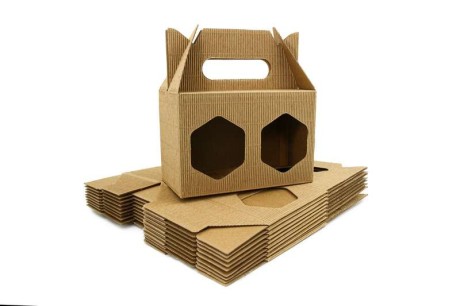 Komplet 10szt. Opakowań z rączką na 2 miody 2x430ml z tektury falistej