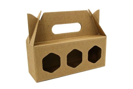 Opakowanie z rączką na 3 miody 3x210ml z tektury falistej