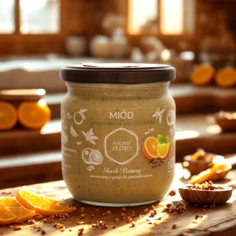 Miód z pomarańcza i goździkiem 0,5kg