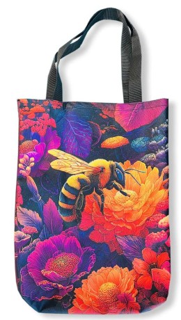 Torba z pszczołą na pomarańczowym kwiatku