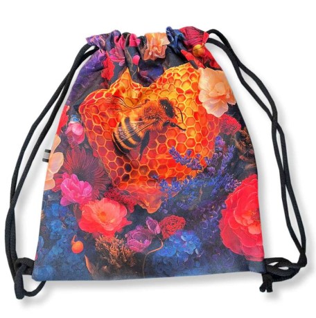 Worko-plecak z pszczołą na sercu z plastra pszczelego