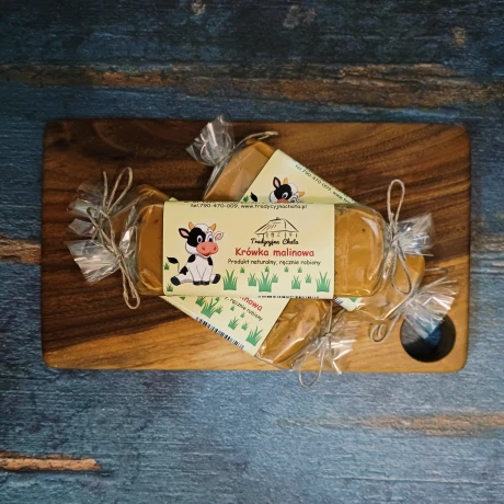 Krówka miodowa z malinami 100g