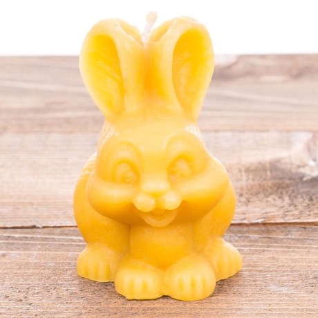 Świeca z naturalnego wosku pszczelego zajączek uśmiechnięty
