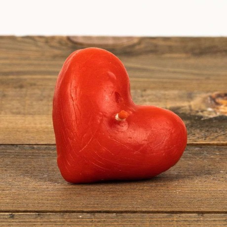 Świeca woskowa serce pływające kolor czerwony
