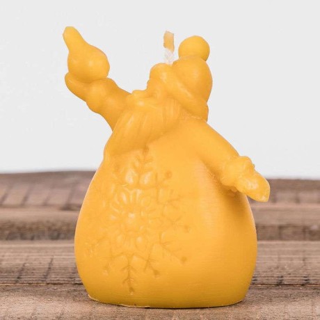 Świeca z wosku Mikołaj zdobiony