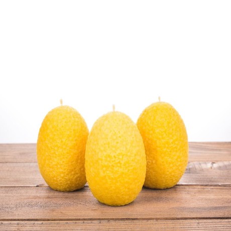 Świeca woskowa jajko z kwiatami duża